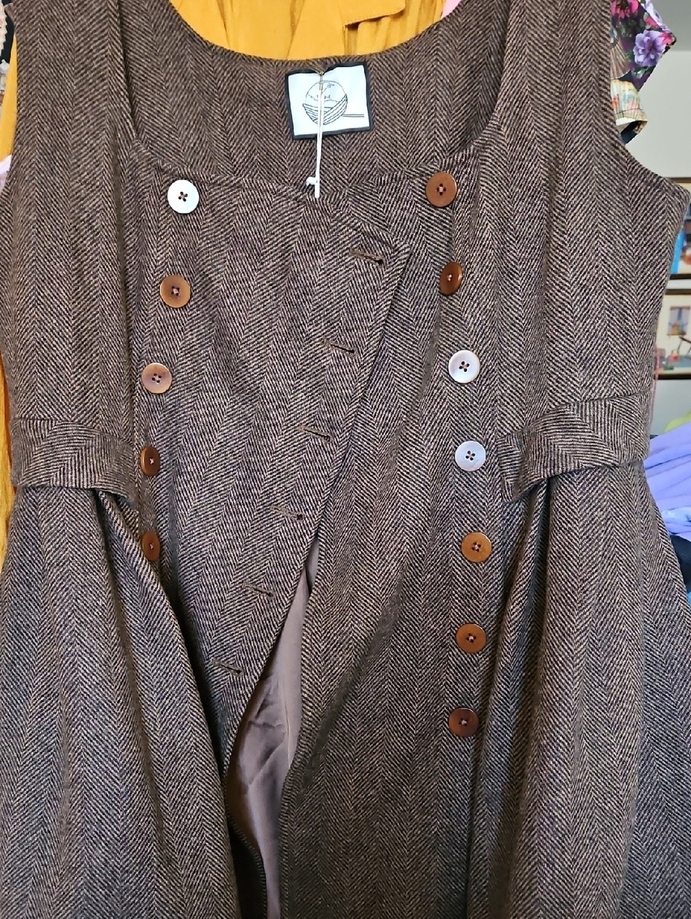 Emma 33 - Brown Wool Midi Dress - Picture 7 of 14